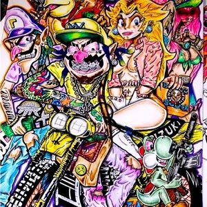 This is one of a kind trippy art collaboration poster custom made.